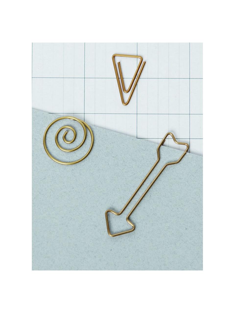 Büroklammern Triangle, 20 Stück, Edelstahl, vermessingt, Messing, L 3 cm