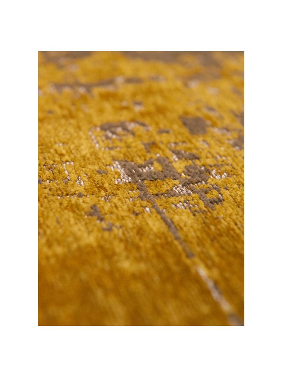 Tapis avec motif abstrait Liberty, 100 % polyester, Ocre, taupe, larg. 80 x long. 150 cm (taille XS)