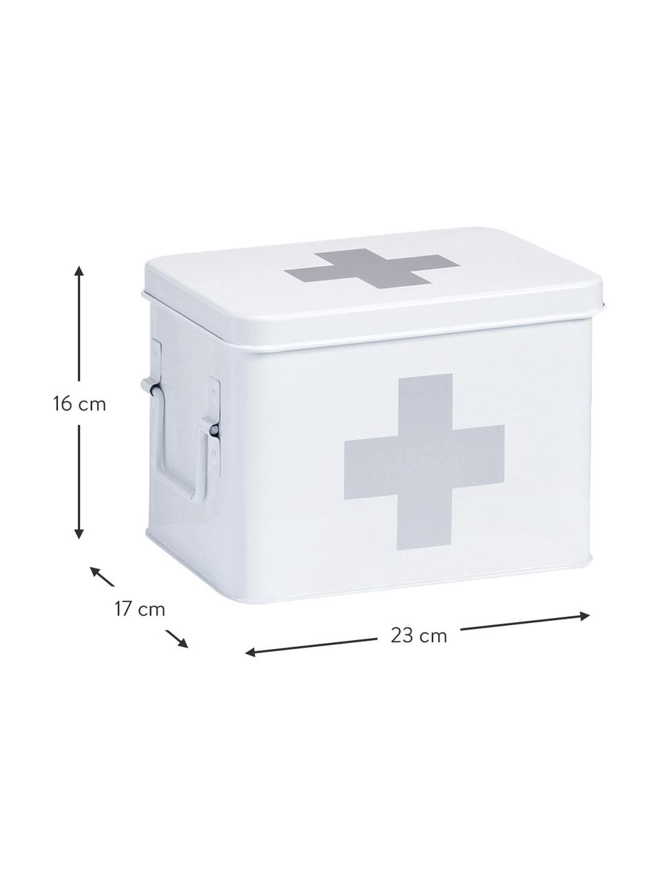 Pudełko do przechowywania Medizina, Metal powlekany, Biały, S 23 x W 16 cm
