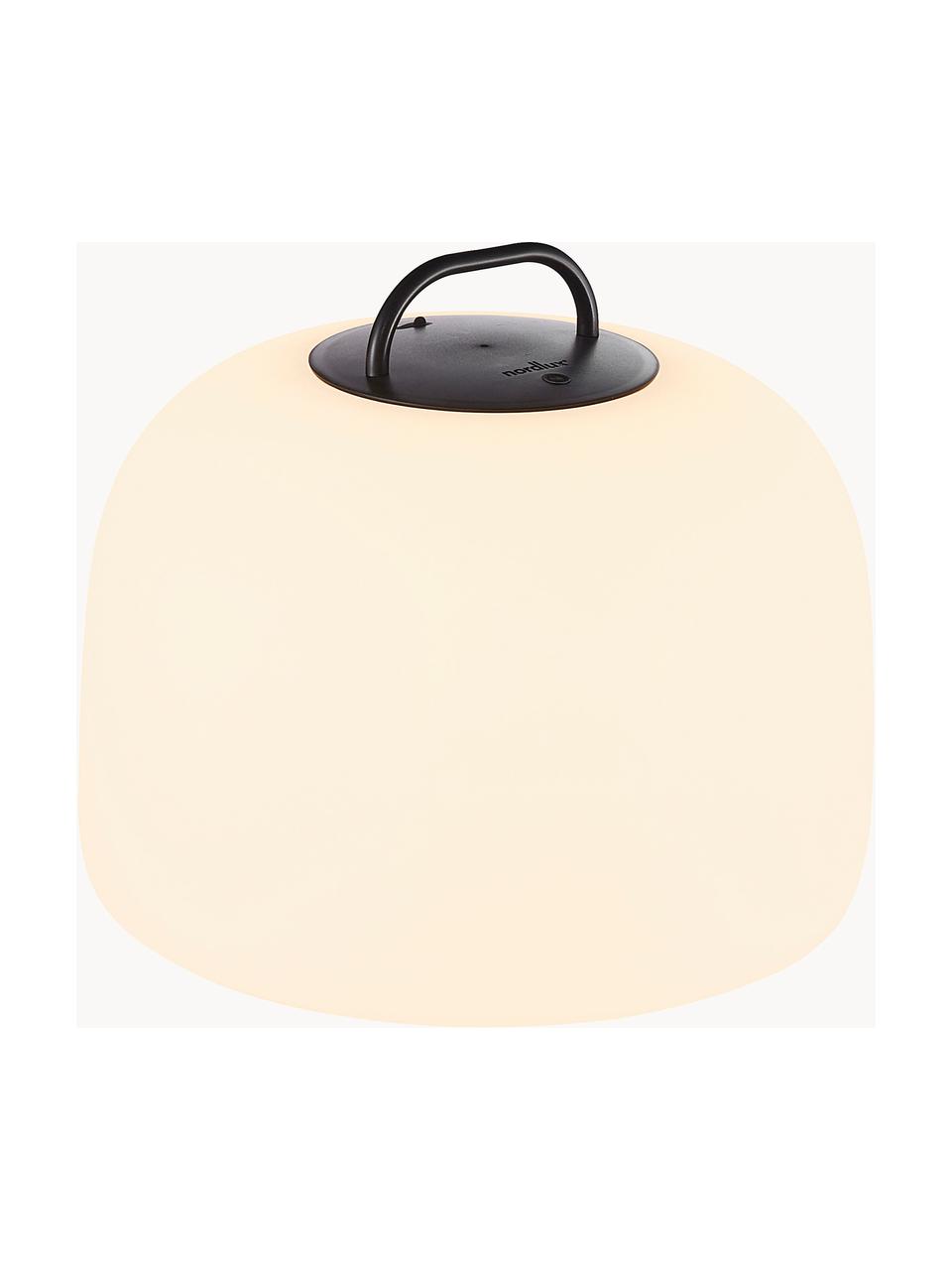 Lampada portatile per esterni a LED con luce regolabile Kettle, Lampada: plastica, Bianco crema, nero, Ø 36 x Alt. 31 cm