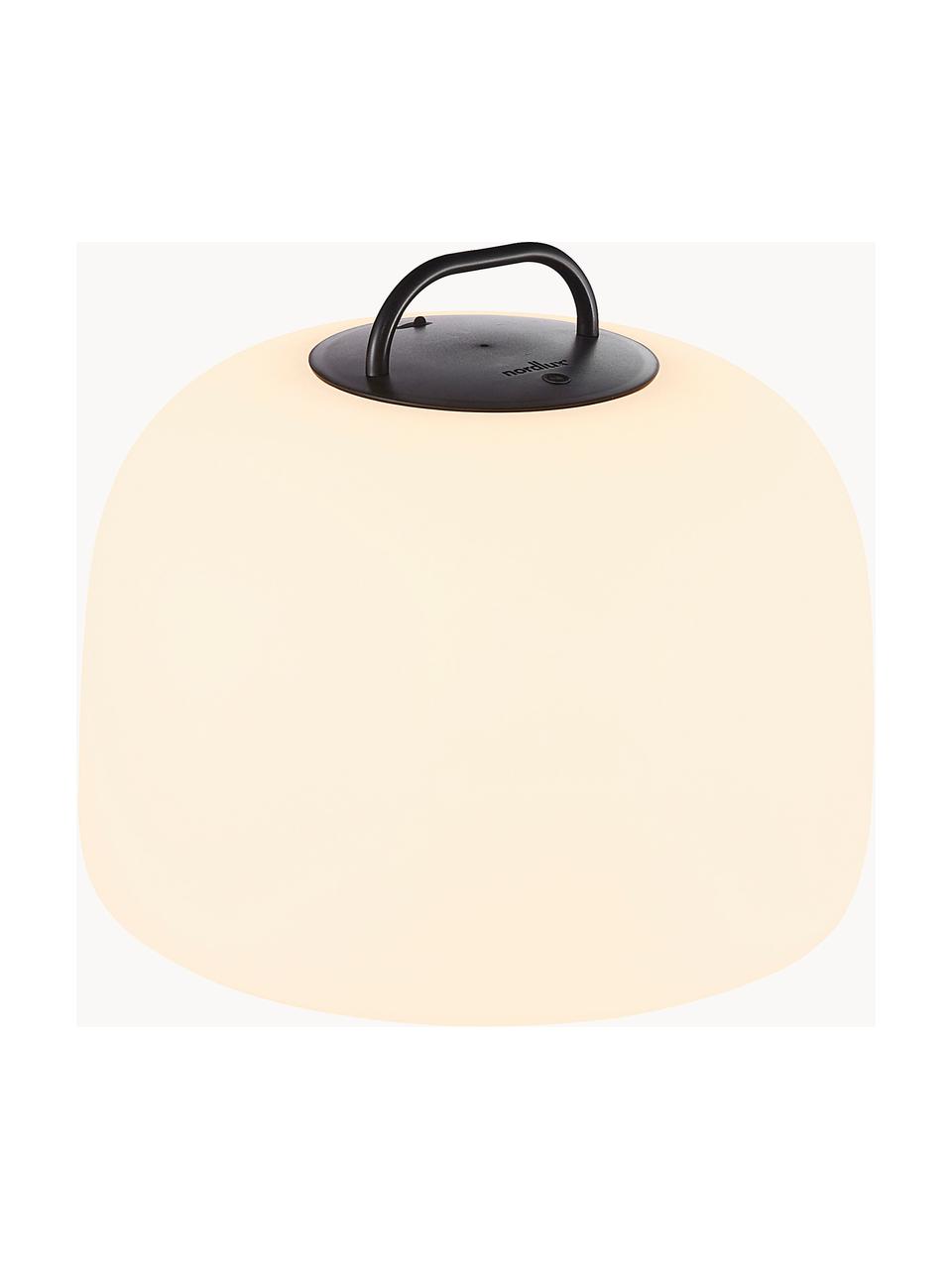 Přenosné závěsné exteriérové LED svítidlo Kettle, stmívatelné, Krémově bílá, černá, Ø 36 cm, V 31 cm