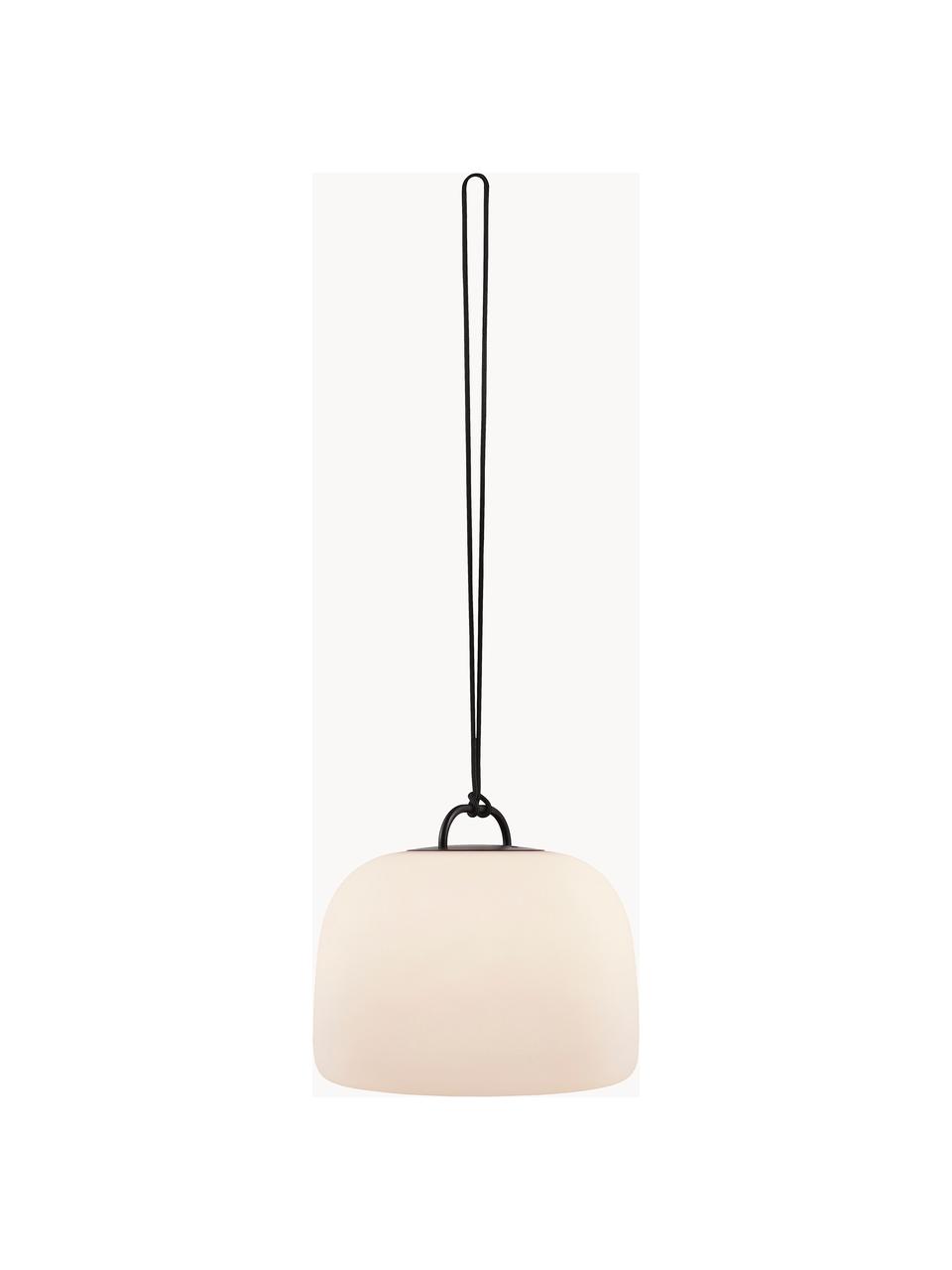 Mobiel outdoor LED hanglamp Kettle, dimbaar, Lamp: kunststof, Crèmewit, zwart, Ø 36 x H 31 cm