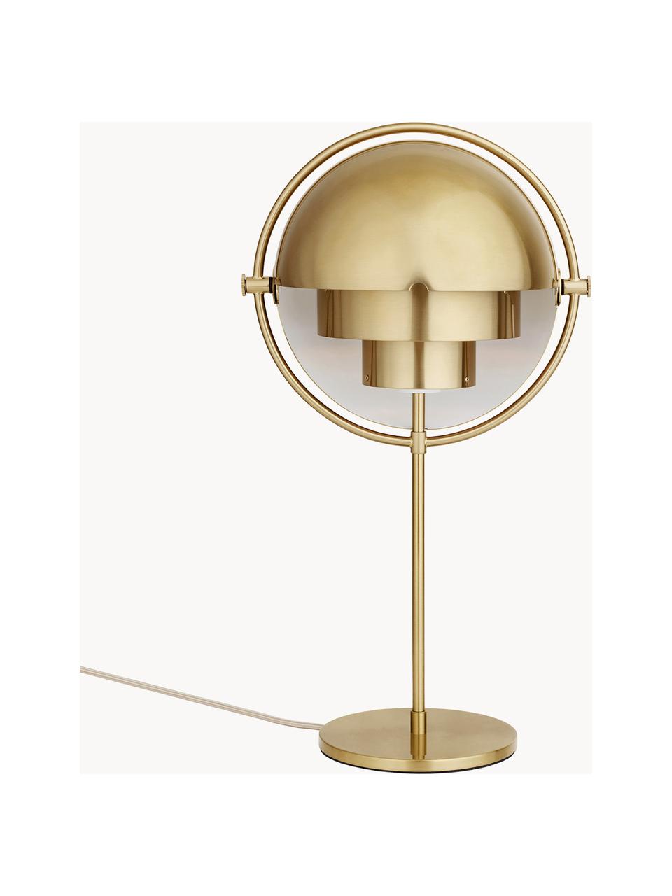 Veľká nastaviteľná stolová lampa Multi-Lite, Potiahnutý hliník, Odtiene lesklej zlatej, Ø 24 x V 50 cm