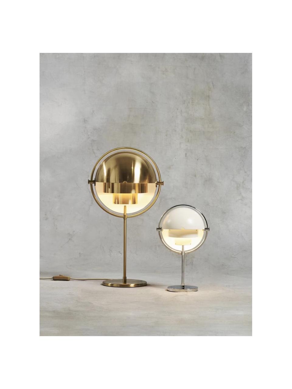 Veľká nastaviteľná stolová lampa Multi-Lite, Potiahnutý hliník, Odtiene lesklej zlatej, Ø 24 x V 50 cm