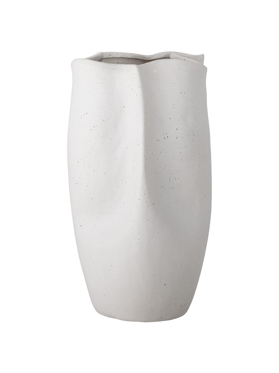 Vase de forme organique Elira, Grès cérame, Blanc, larg. 27 x haut. 35 cm