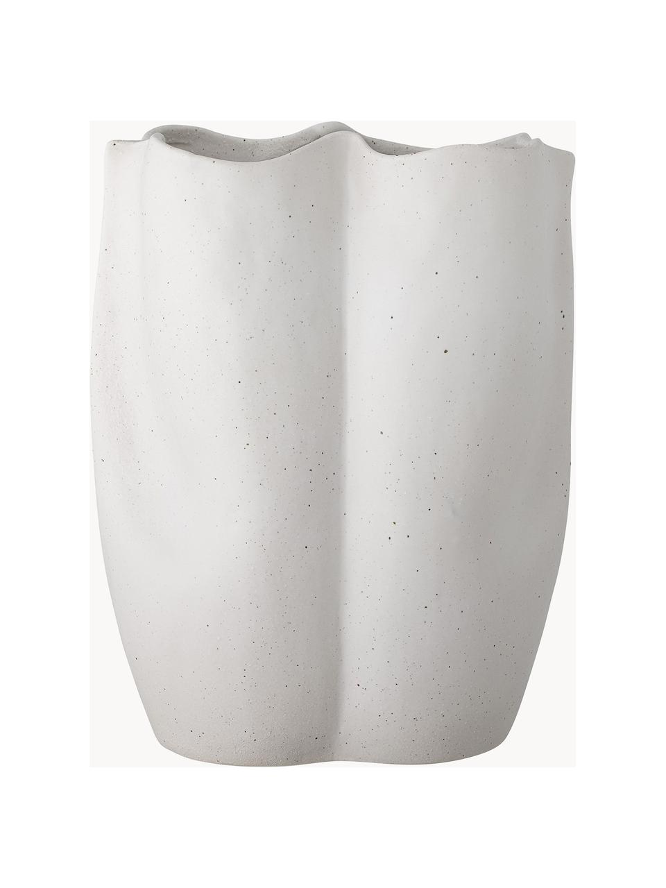 Steingut-Vase Elira in organischer Form, H 35 cm, Steingut, Weiß, B 27 x H 35 cm