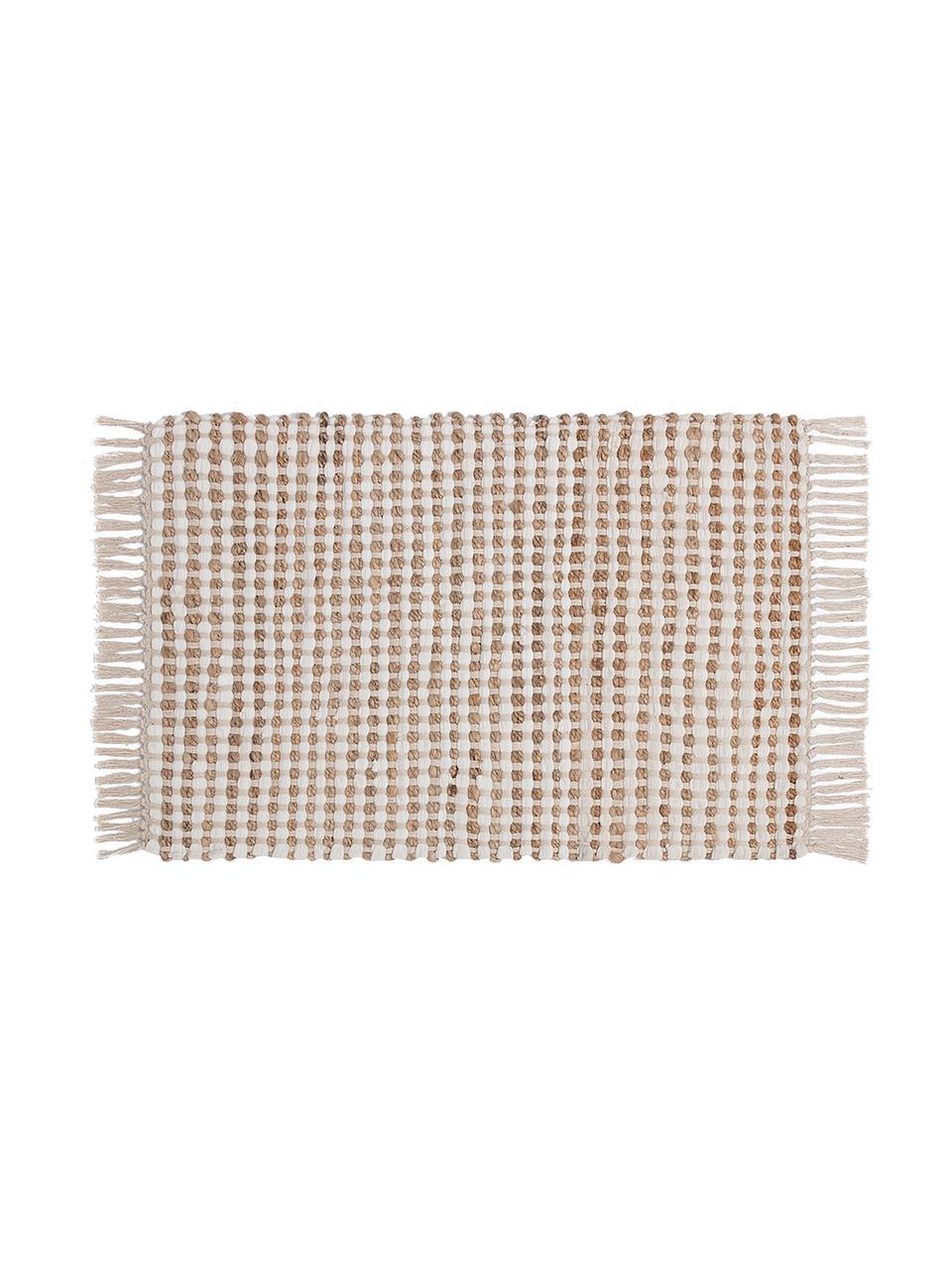 Fußmatte Fiesta aus Baumwolle/Jute, 55% Baumwolle, 45% Jute, Weiß, 45 x 75 cm