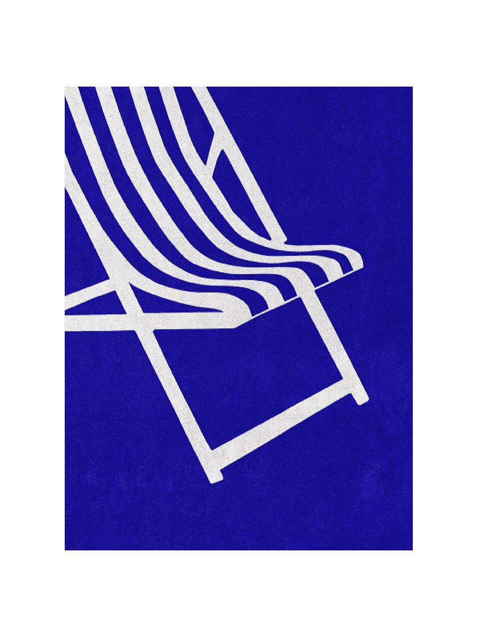 Toalla de playa Take a Seat, Azul, blanco, An 100 x L 180 cm