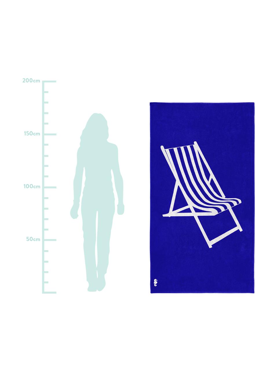 Toalla de playa Take a Seat, Azul, blanco, An 100 x L 180 cm