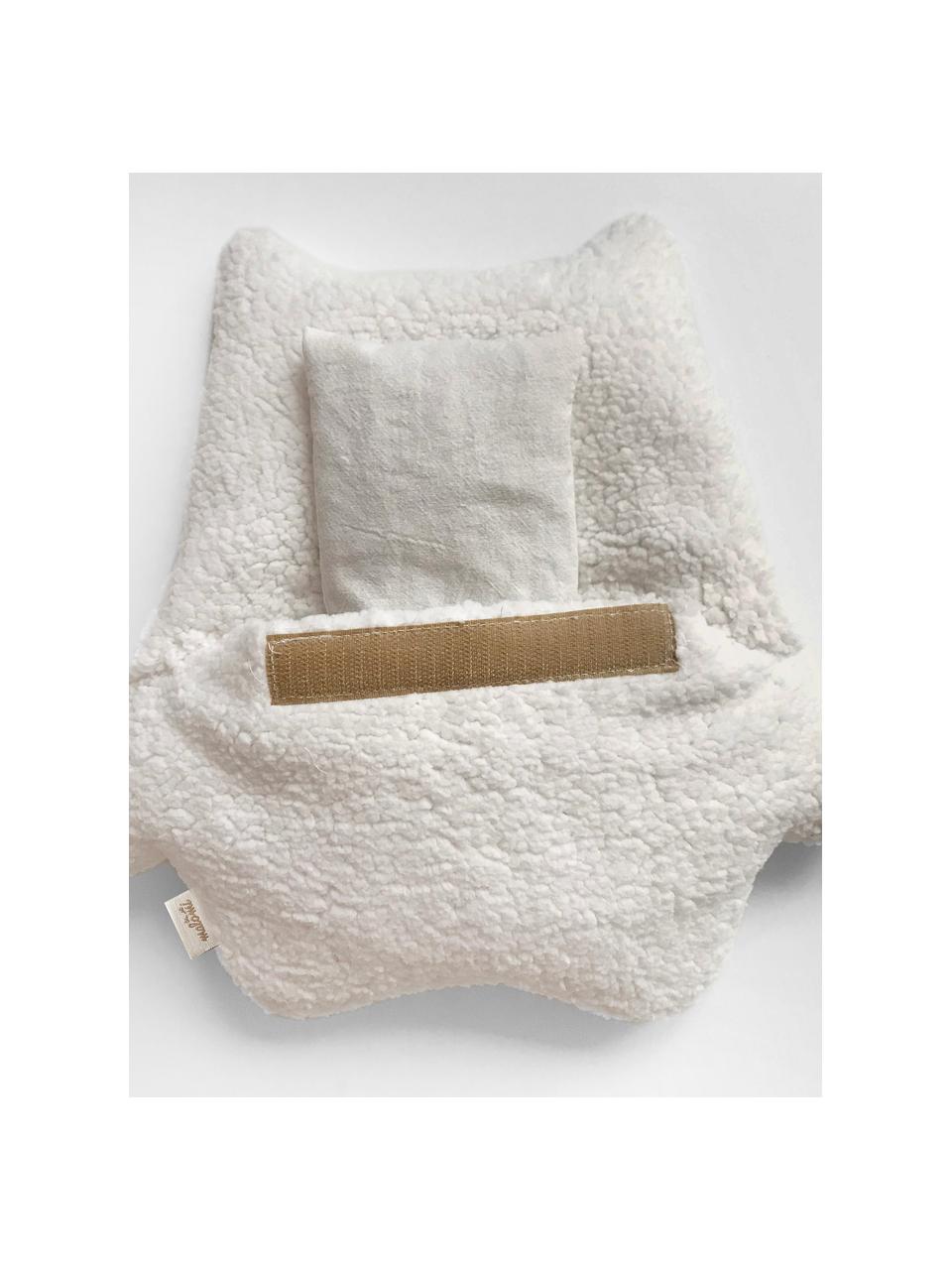 Handgefertigtes Kuschelkissen Kitten, Polyester, Off White, B 31 x L 33 cm