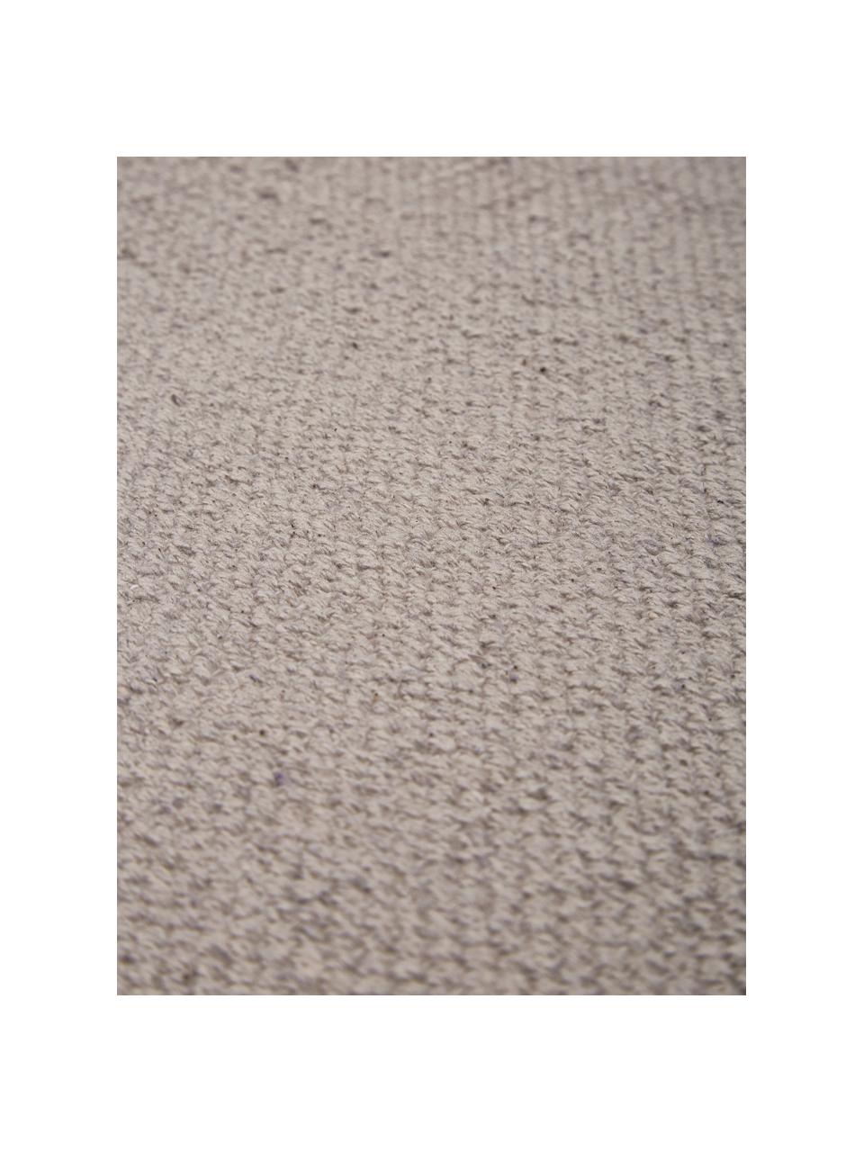 Dünner Baumwollteppich Agneta in Grau, handgewebt, 100% Baumwolle, Grau, B 120 x L 180 cm (Größe S)