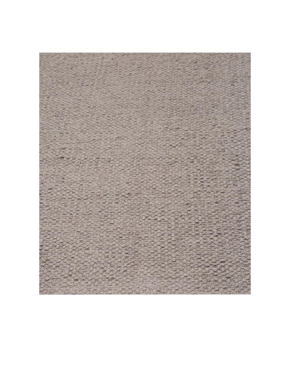 Dun  katoenen vloerkleed Agneta in grijs, handgeweven, 100% katoen, Grijs, B 120 x L 180 cm (maat S)