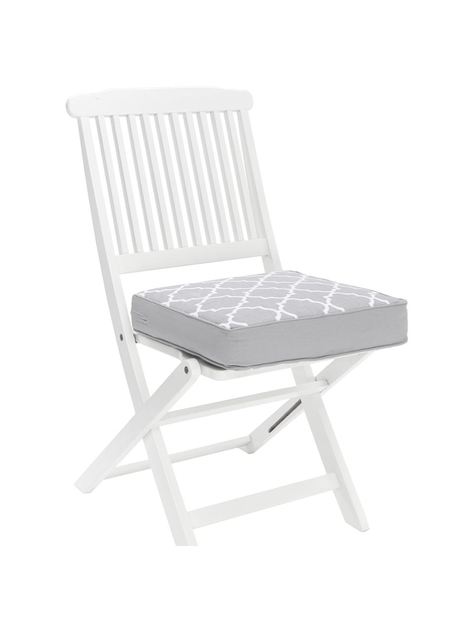 Cuscino sedia alto grigio chiaro/bianco Lana, Rivestimento: 100% cotone, Grigio, Larg. 40 x Lung. 40 cm