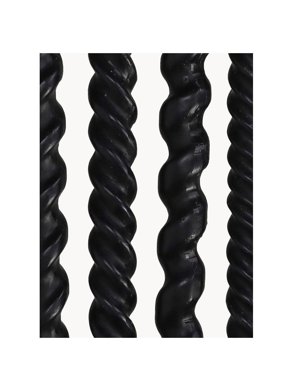 Velas candelabro Spiral, 4 uds., Cera, Negro, Al 31 cm