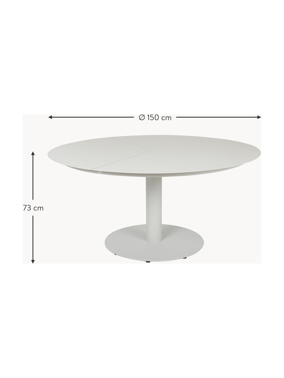 Kulatý zahradní stůl Peace, Potažený hliník, Světle šedá, Ø 150 cm