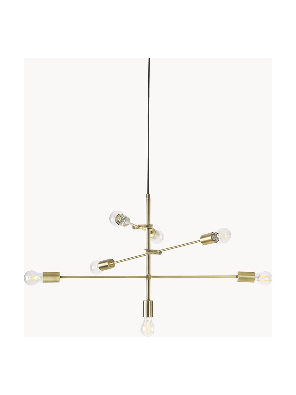 Lampada grande a sospensione Venja, Struttura: metallo ottonato, Baldacchino: metallo ottonato, Ottonato, Ø 84 cm