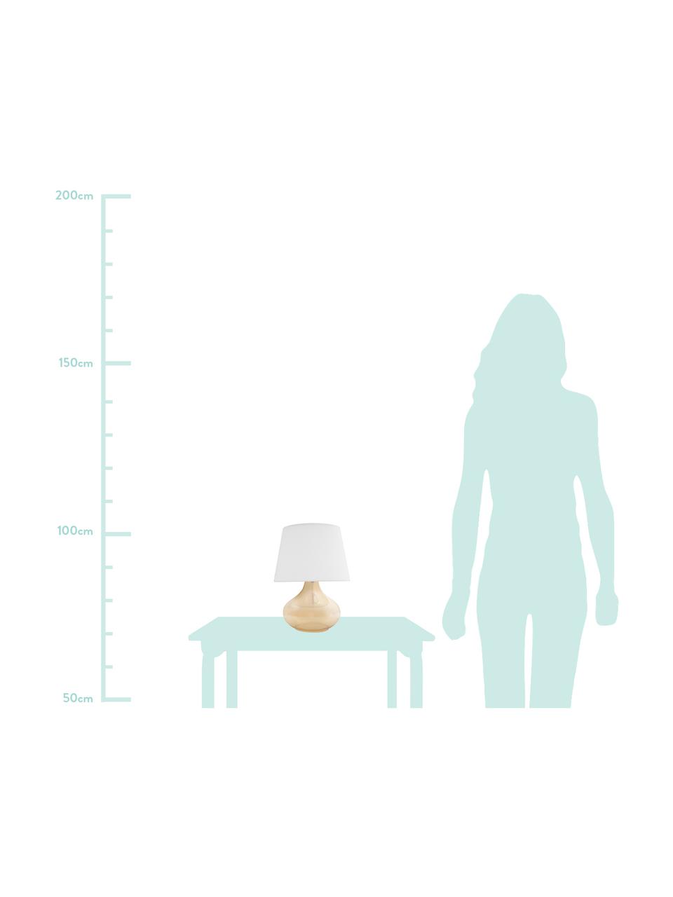 Lampa stołowa Cameron, Biały, odcienie bursztynowego, Ø 18 x W 33 cm