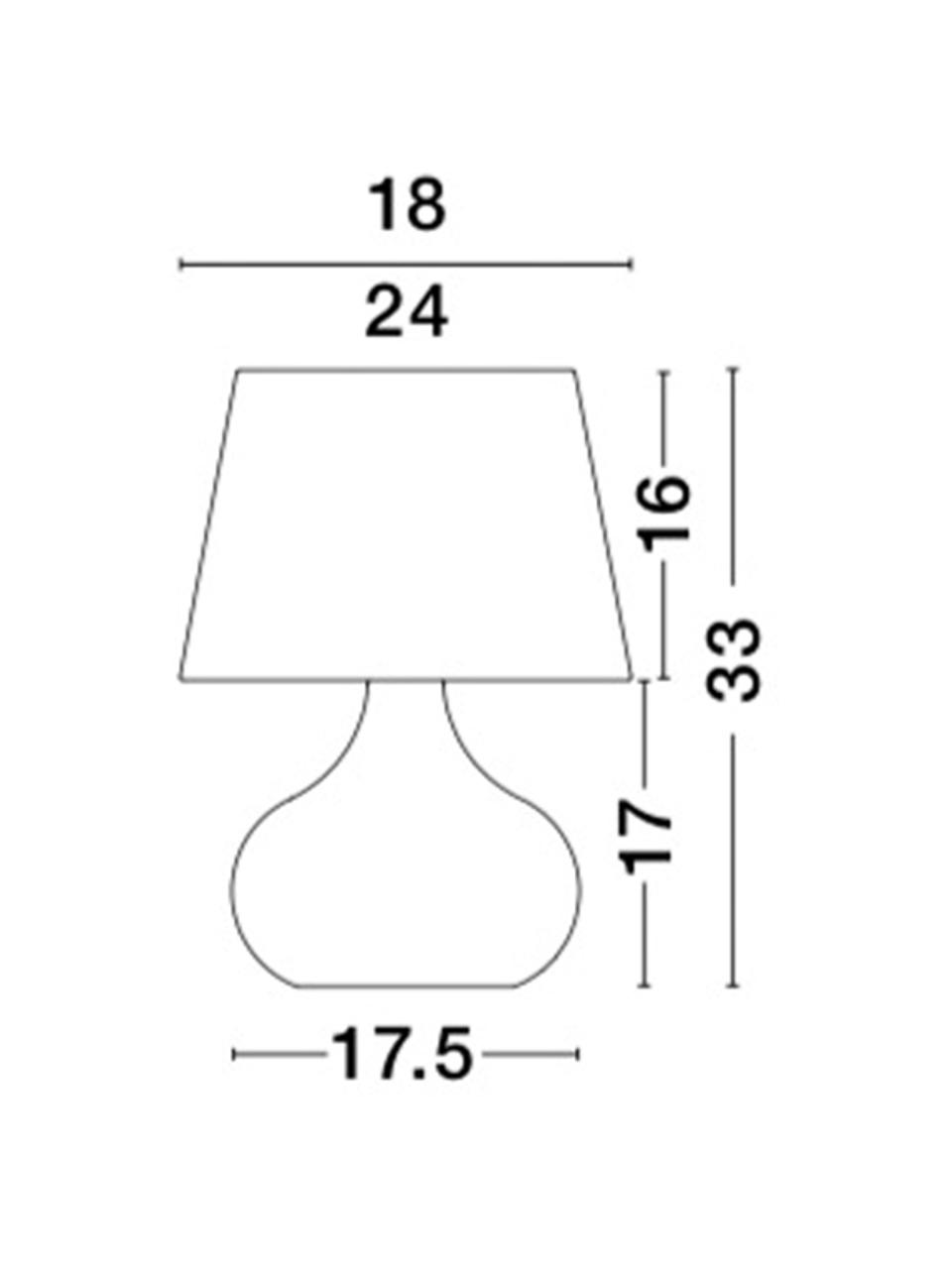 Lampa stołowa Cameron, Biały, odcienie bursztynowego, Ø 18 x W 33 cm