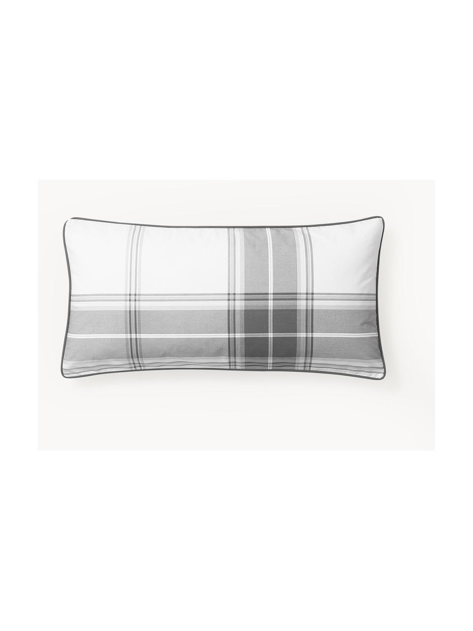 Poszewka na poduszkę z perkalu Scarlet, Szary, biały, S 40 x D 80 cm