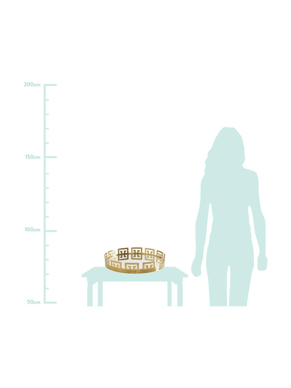 Dienblad Mallis, Metaal, spiegelglas, Goudkleurig, spiegelglas, Ø 42 cm