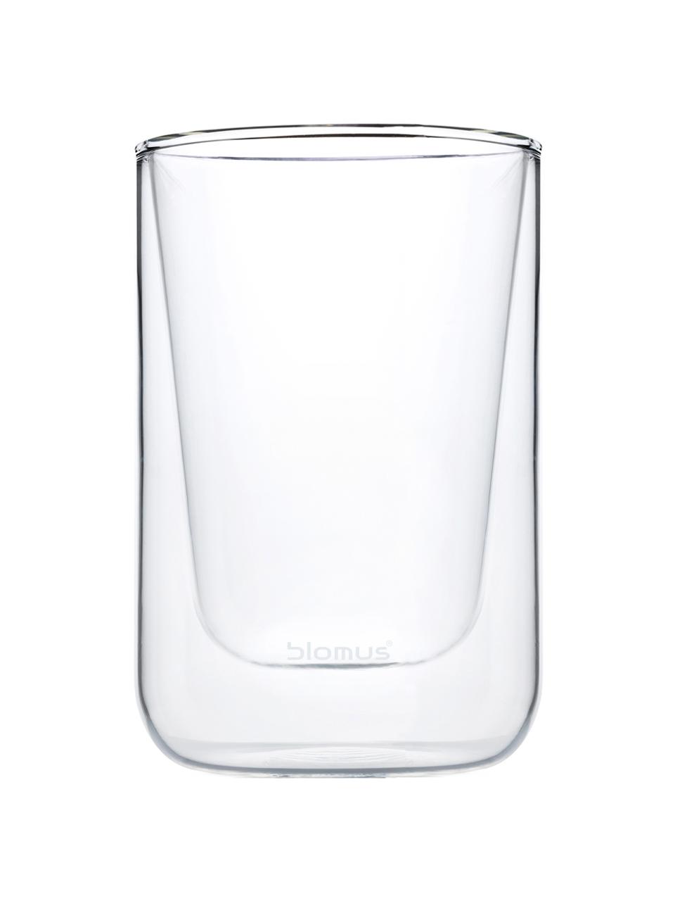 Tasse à macchiato verre à double paroi Nero, 2 pièces, Verre, Transparent, Ø 8 x haut. 12 cm, 250 ml
