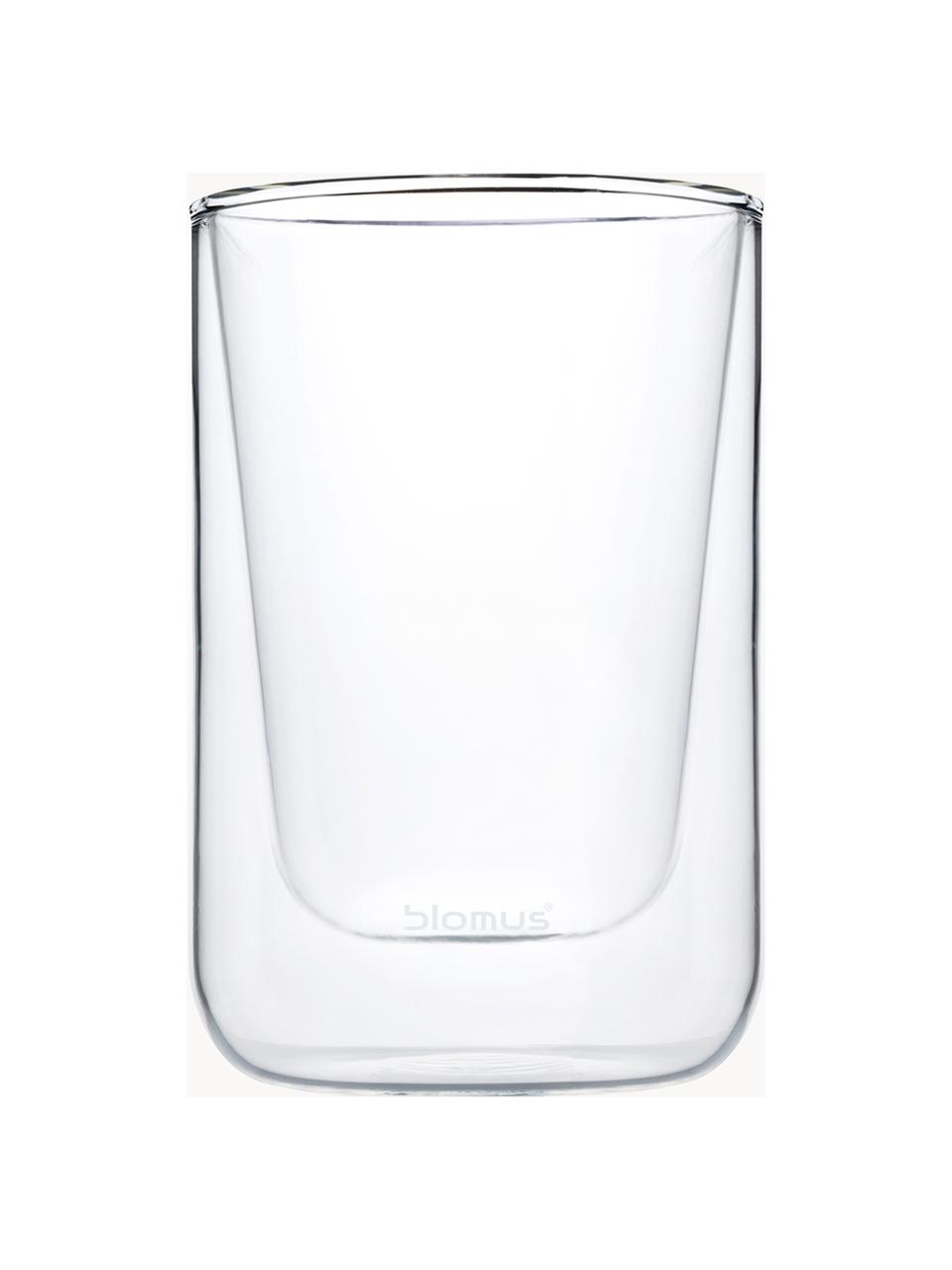 Doppelwandige Glas-Kaffeebecher Nero, 2 Stück, Glas, Transparent, Ø 8 x H 12 cm, 250 ml