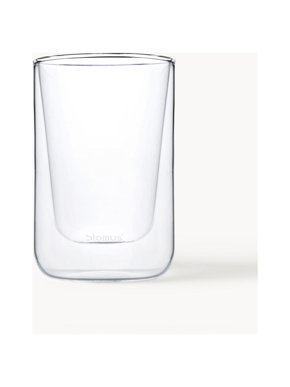 Doppelwandige Glas-Kaffeebecher Nero, 2 Stück, Glas, Transparent, Ø 8 x H 12 cm, 250 ml