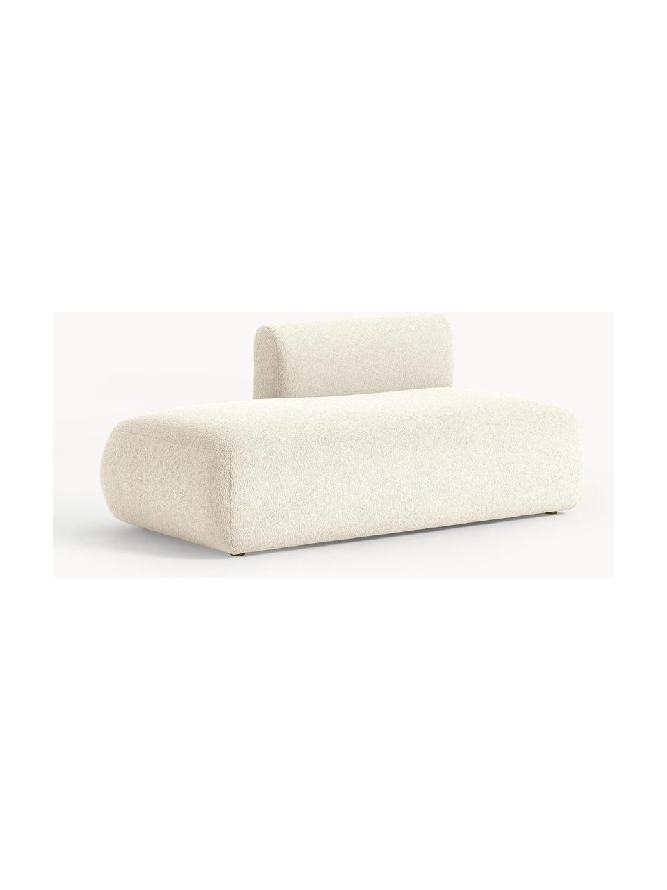 Diván modular en tejido bouclé Sofia, Tapizado: tejido bouclé (100% polié, Estructura: madera de pícea, aglomera, Patas: plástico Este producto es, Bouclé blanco Off White, An 159 x F 103 cm, respaldo izquierdo