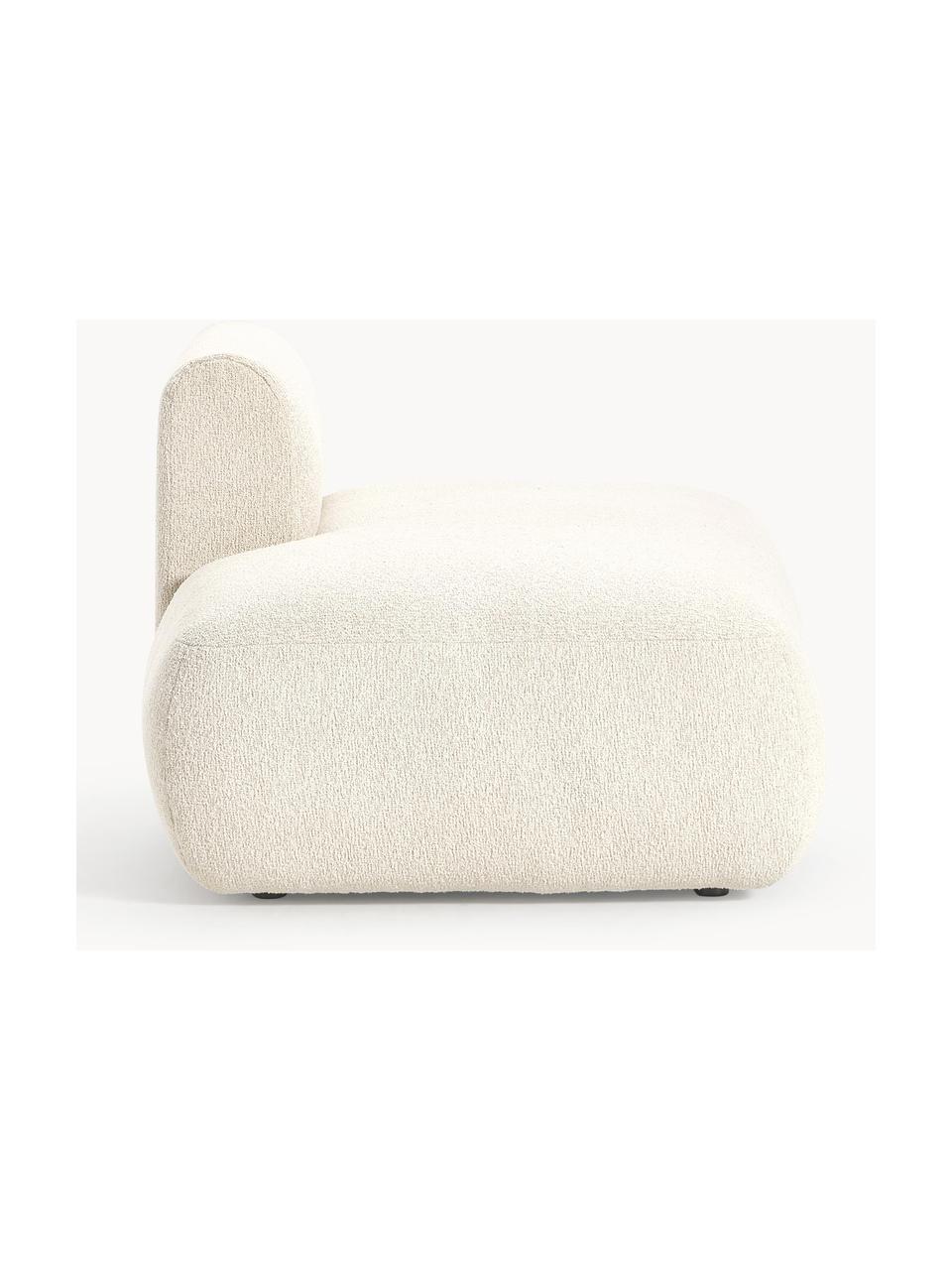 Diván modular en tejido bouclé Sofia, Tapizado: tejido bouclé (100% polié, Estructura: madera de pícea, aglomera, Patas: plástico Este producto es, Bouclé blanco Off White, An 159 x F 103 cm, respaldo izquierdo