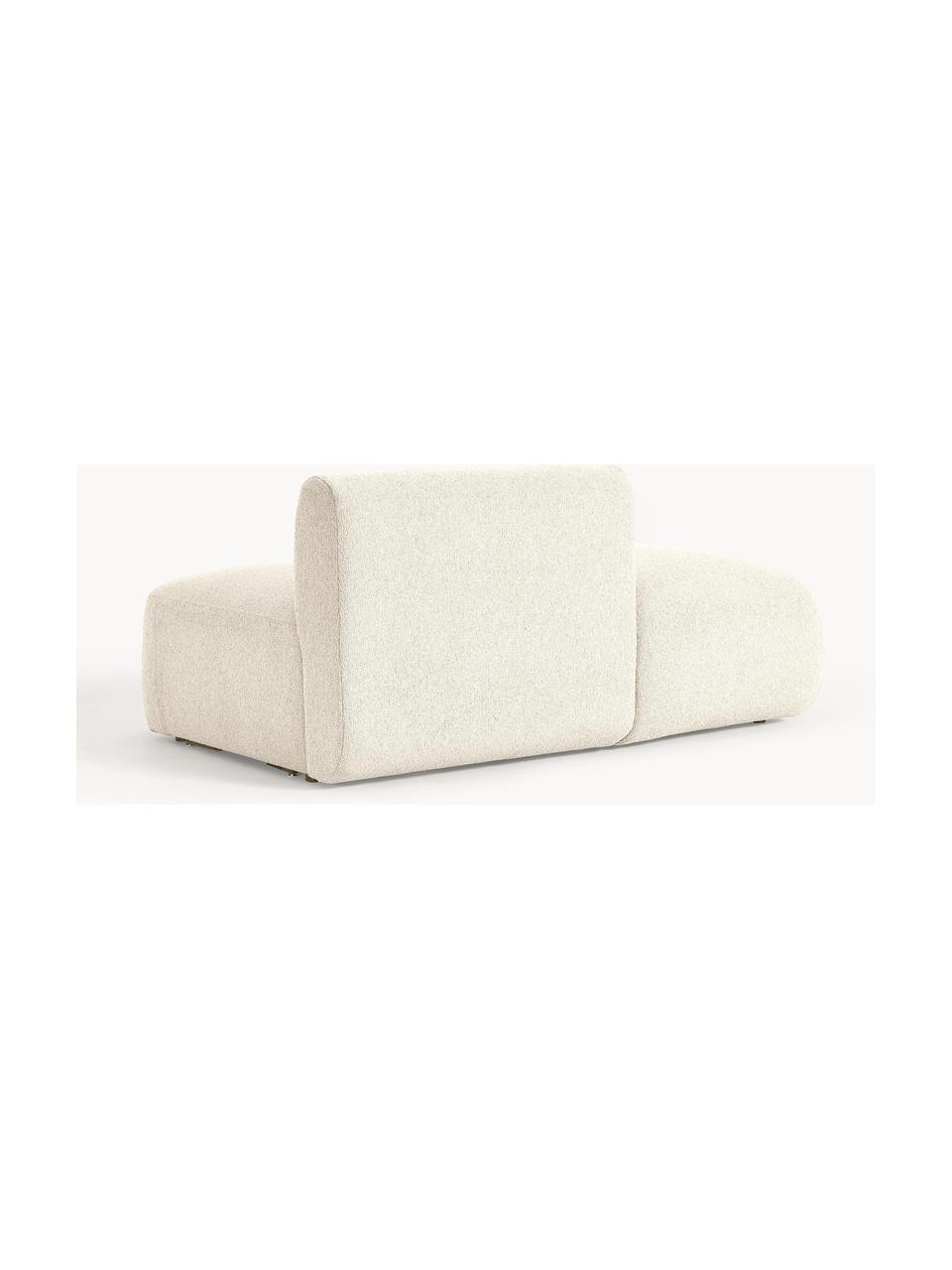 Diván modular en tejido bouclé Sofia, Tapizado: tejido bouclé (100% polié, Estructura: madera de pícea, aglomera, Patas: plástico Este producto es, Bouclé blanco Off White, An 159 x F 103 cm, respaldo izquierdo