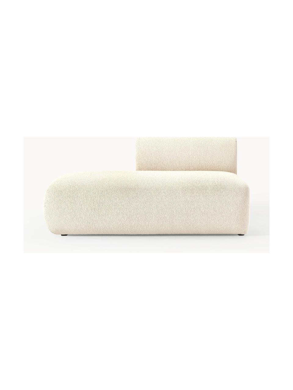 Diván modular en tejido bouclé Sofia, Tapizado: tejido bouclé (100% polié, Estructura: madera de pícea, aglomera, Patas: plástico Este producto es, Bouclé blanco Off White, An 159 x F 103 cm, respaldo izquierdo