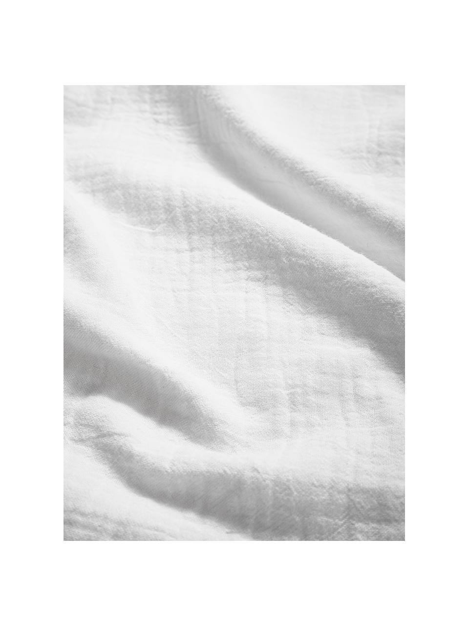 Poszwa na kołdrę z muślinu bawełnianego Odile, Biały, S 135 x D 200 cm