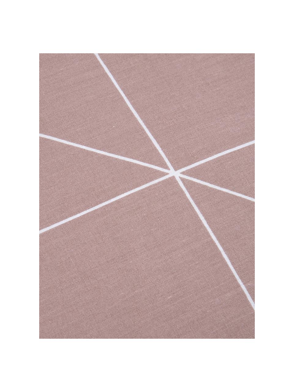 Oboustranné povlaky na polštáře z bavlny s grafickým vzorem Marla, 2 ks, Fialovo-růžová, bílá, Š 40 cm, D 80 cm