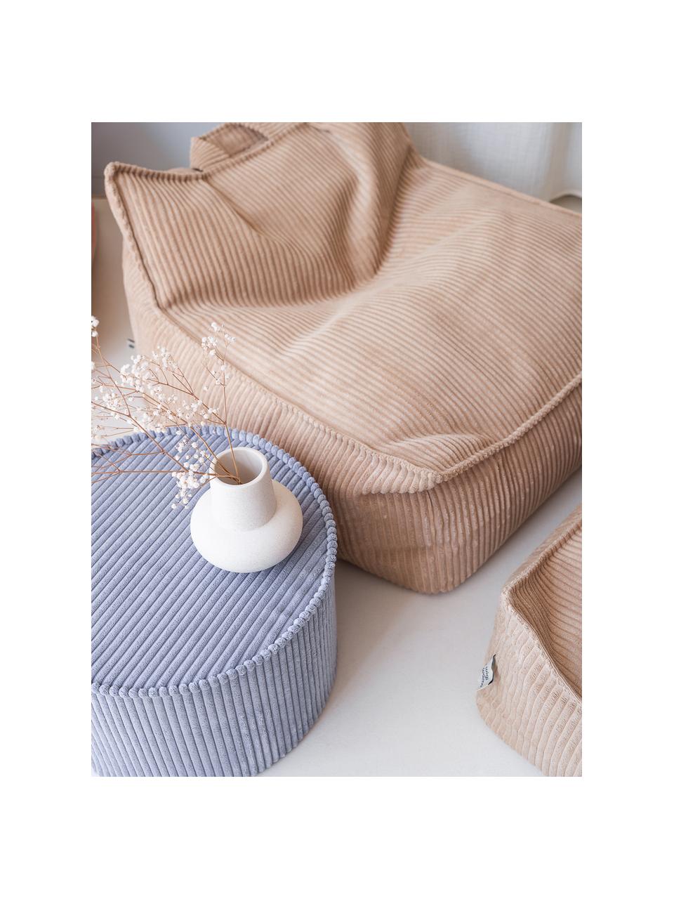 Kinderzitzak Sugar van corduroy, Bekleding: corduroy (100% polyester), Corduroy beige, B 70 x D 80 cm