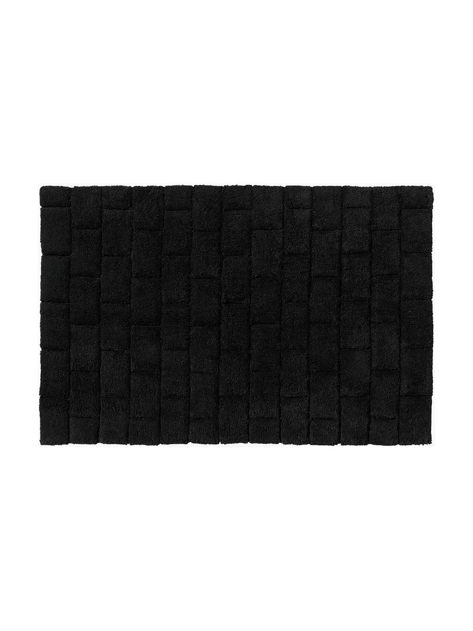 Alfombrilla de baño esponjosa Metro, Negro, An 60 x L 90 cm