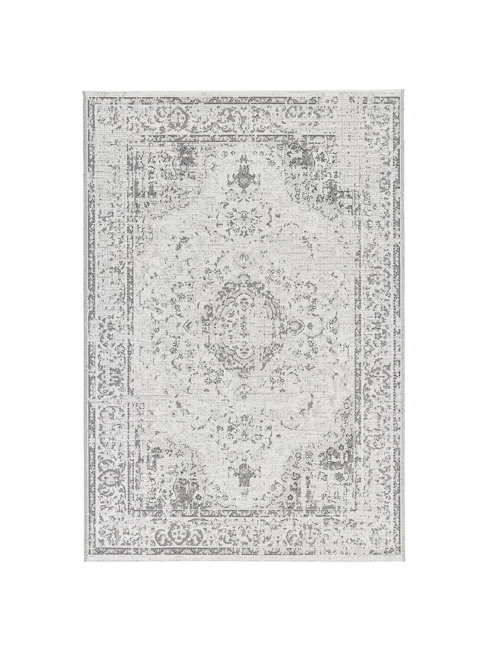 Chodnik wewnętrzny/zewnętrzny w stylu vintage Cenon, 100% polipropylen, Kremowy, szary, S 190 x D 290 cm (Rozmiar L)