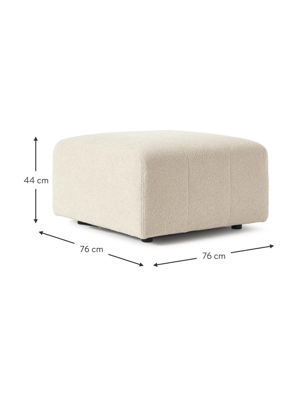 Tabouret de canapé en tissu bouclé Lena, Tissu bouclé beige, larg. 76 x prof. 76 cm