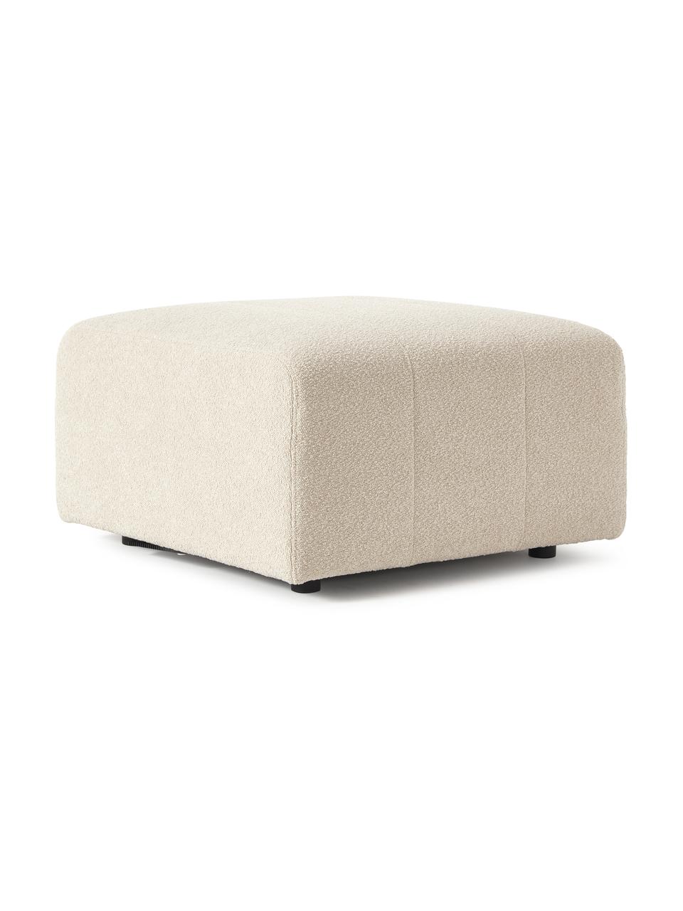 Tabouret de canapé en tissu bouclé Lena, Tissu bouclé beige, larg. 76 x prof. 76 cm