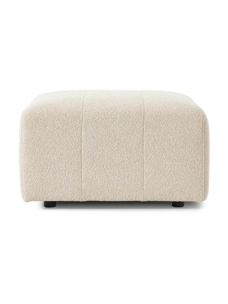 Reposapiés puf bouclé Lena, Tapizado: Bouclé (93% poliéster, 6%, Estructura: madera de pino, contracha, Patas: plástico, Bouclé beige, An 76 x F 76 cm