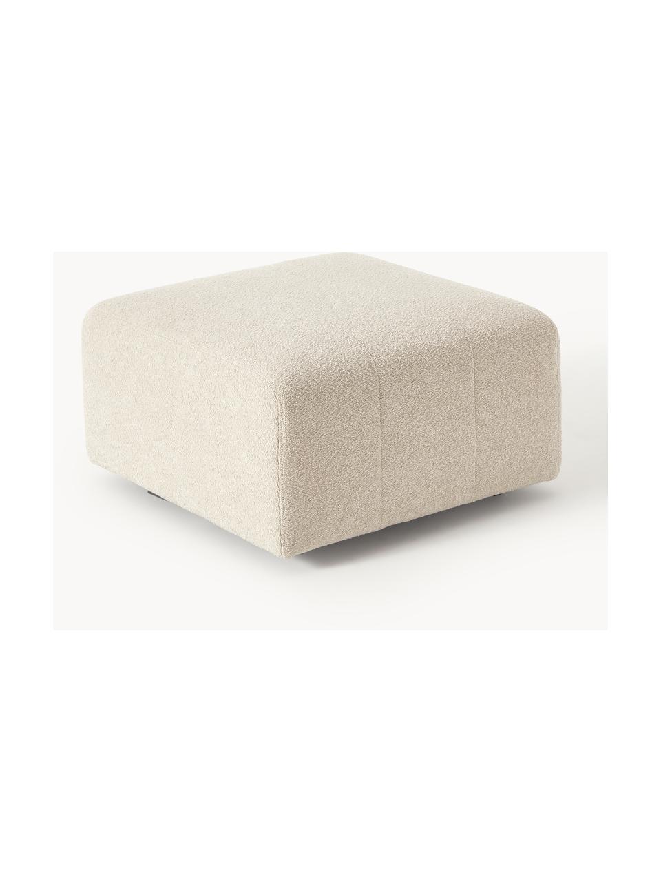 Bouclé Sofa-Hocker Lena, Bezug: Bouclé (93 % Polyester, 6, Gestell: Kiefernholz, Schichtholz,, Füße: Kunststoff, Bouclé Hellbeige, B 76 x T 76 cm