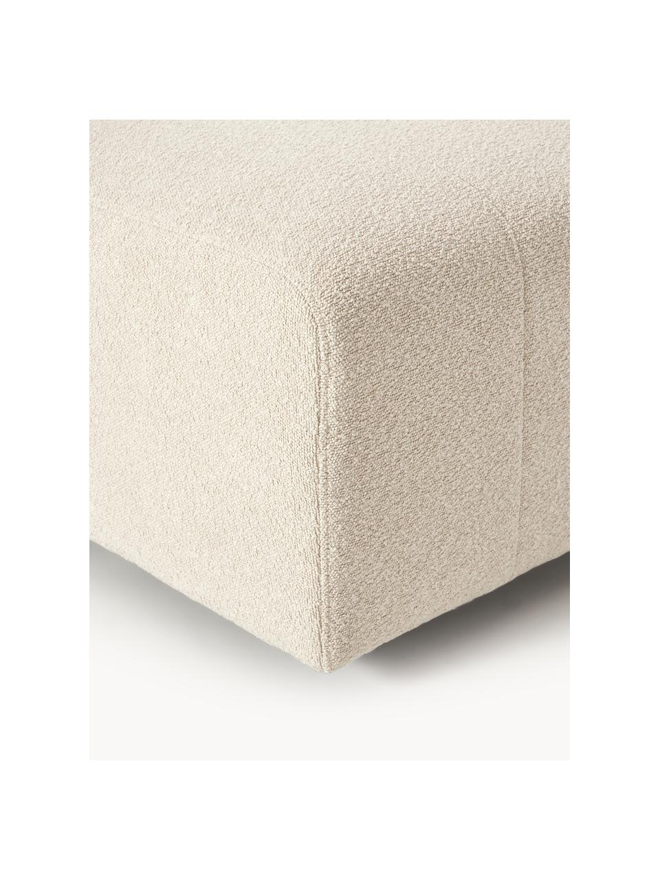 Bouclé Sofa-Hocker Lena, Bezug: Bouclé (93 % Polyester, 6, Gestell: Kiefernholz, Schichtholz,, Füße: Kunststoff, Bouclé Hellbeige, B 76 x T 76 cm