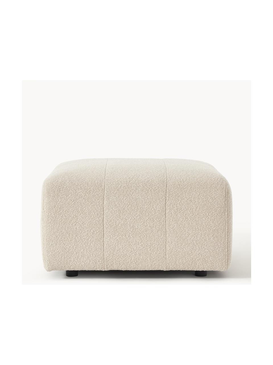 Pouf en tissu bouclé Lena, Bouclé beige clair, larg. 76 x prof. 76 cm