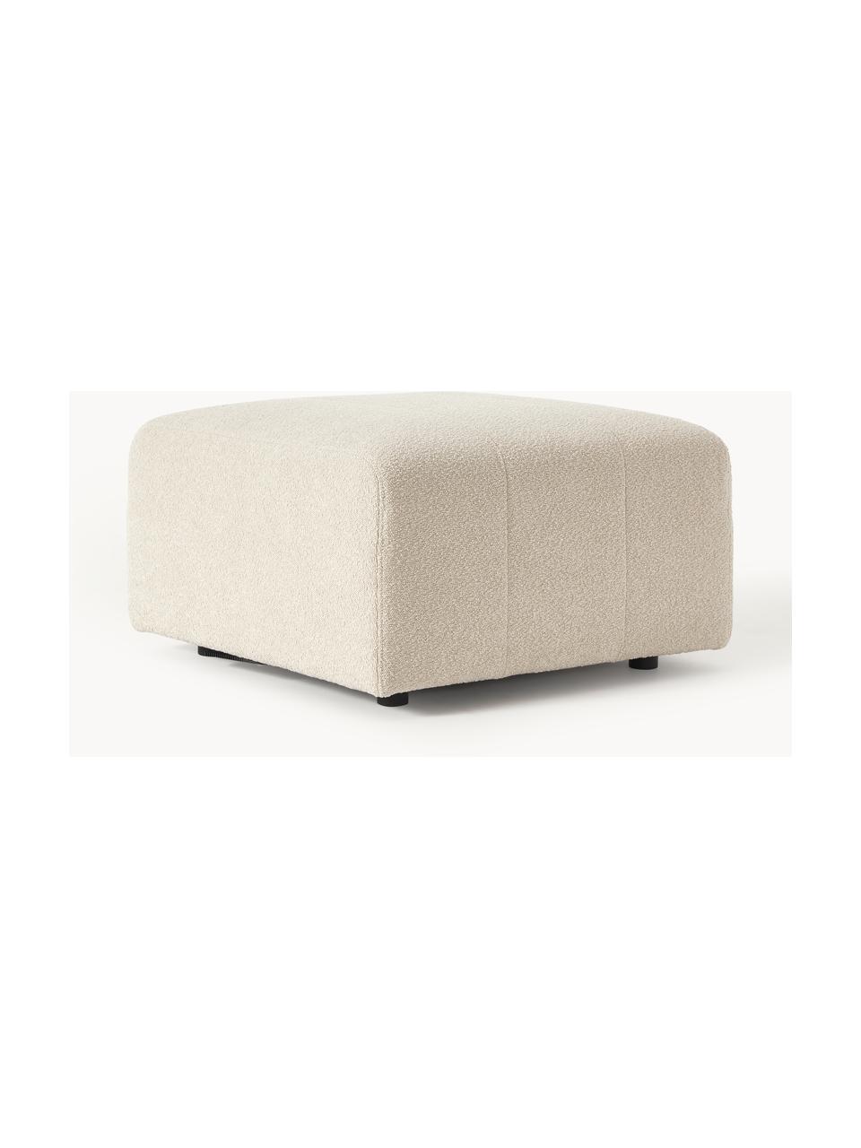 Bouclé Sofa-Hocker Lena, Bezug: Bouclé (93 % Polyester, 6, Gestell: Kiefernholz, Schichtholz,, Füße: Kunststoff, Bouclé Hellbeige, B 76 x T 76 cm