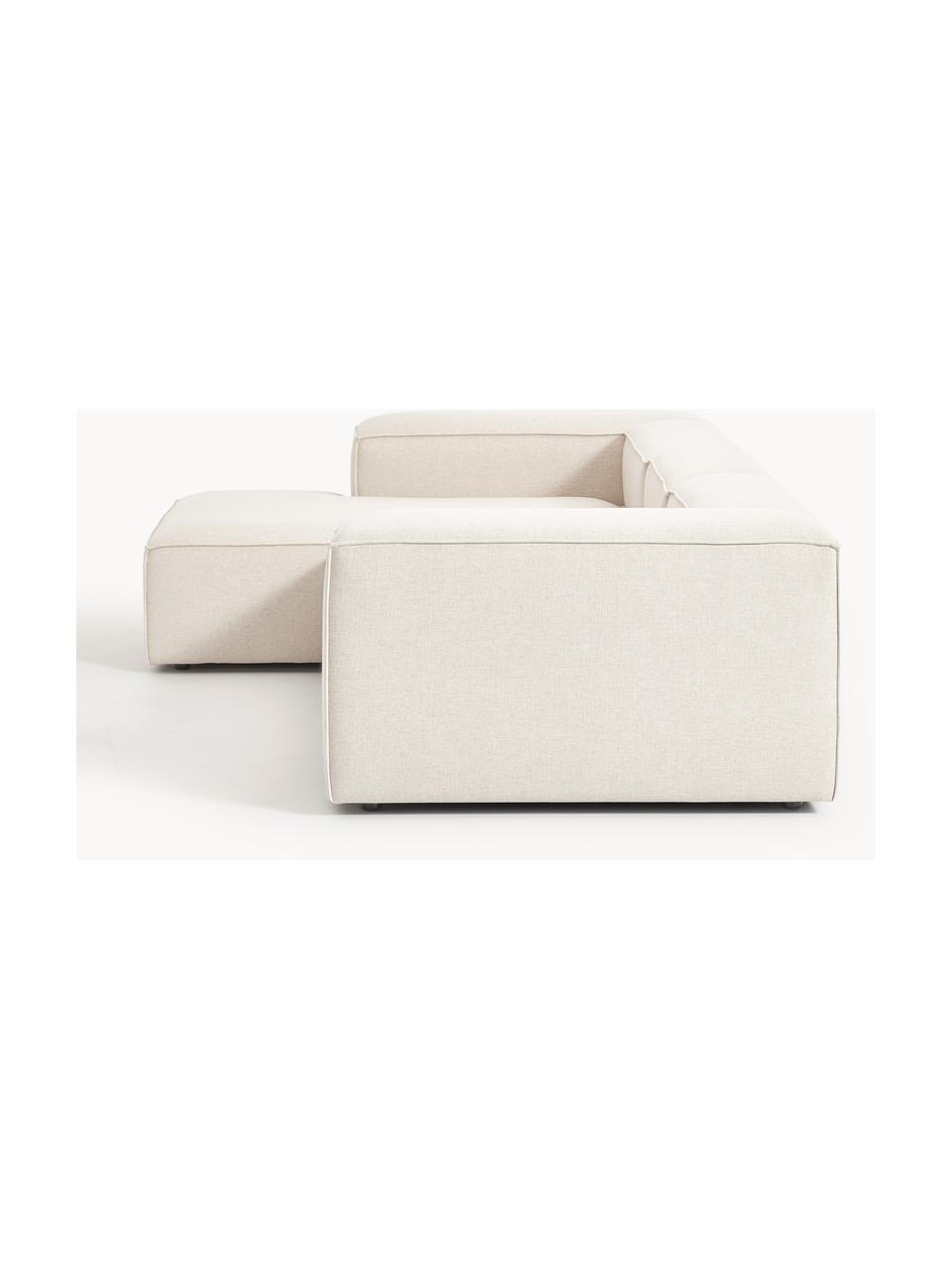 Modulares Ecksofa Lennon aus Leinen-Mix, Bezug: 50 % Viskose, 25 % Leinen, Gestell: Fichtenholz, Sperrholz, m, Leinen-Mix Beige, B 327 x T 180 cm, Eckteil links