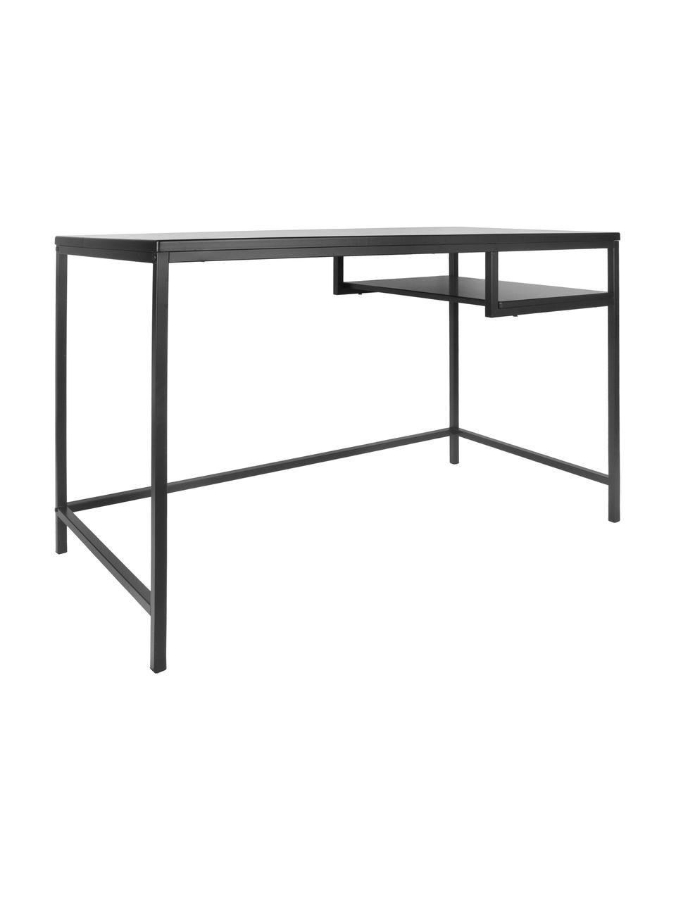 Biurko z metalu Fushion, Stelaż: metal malowany proszkowo, Czarny, S 114 x W 76 cm