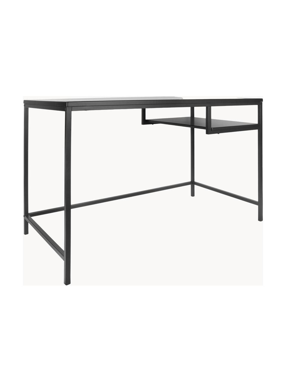 Metalen bureau Fushion, Frame: gepoedercoat metaal, Zwart, B 114 x H 76 cm