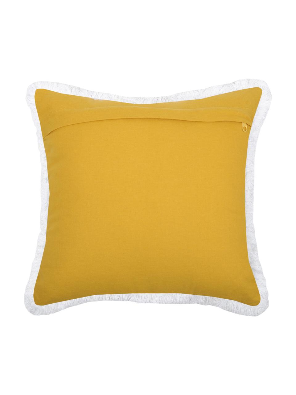 Cojín Salamanca, con relleno, 100% algodón, Blanco, amarillo, An 40 x L 40 cm