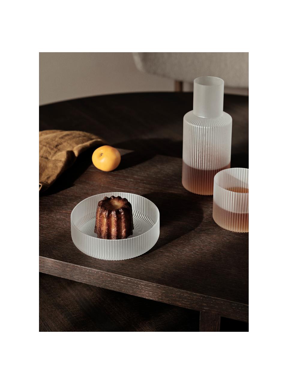 Bols striés soufflés bouche Ripple, 2 pièces, Verre, soufflé bouche, Translucide, mat, Ø 12 cm