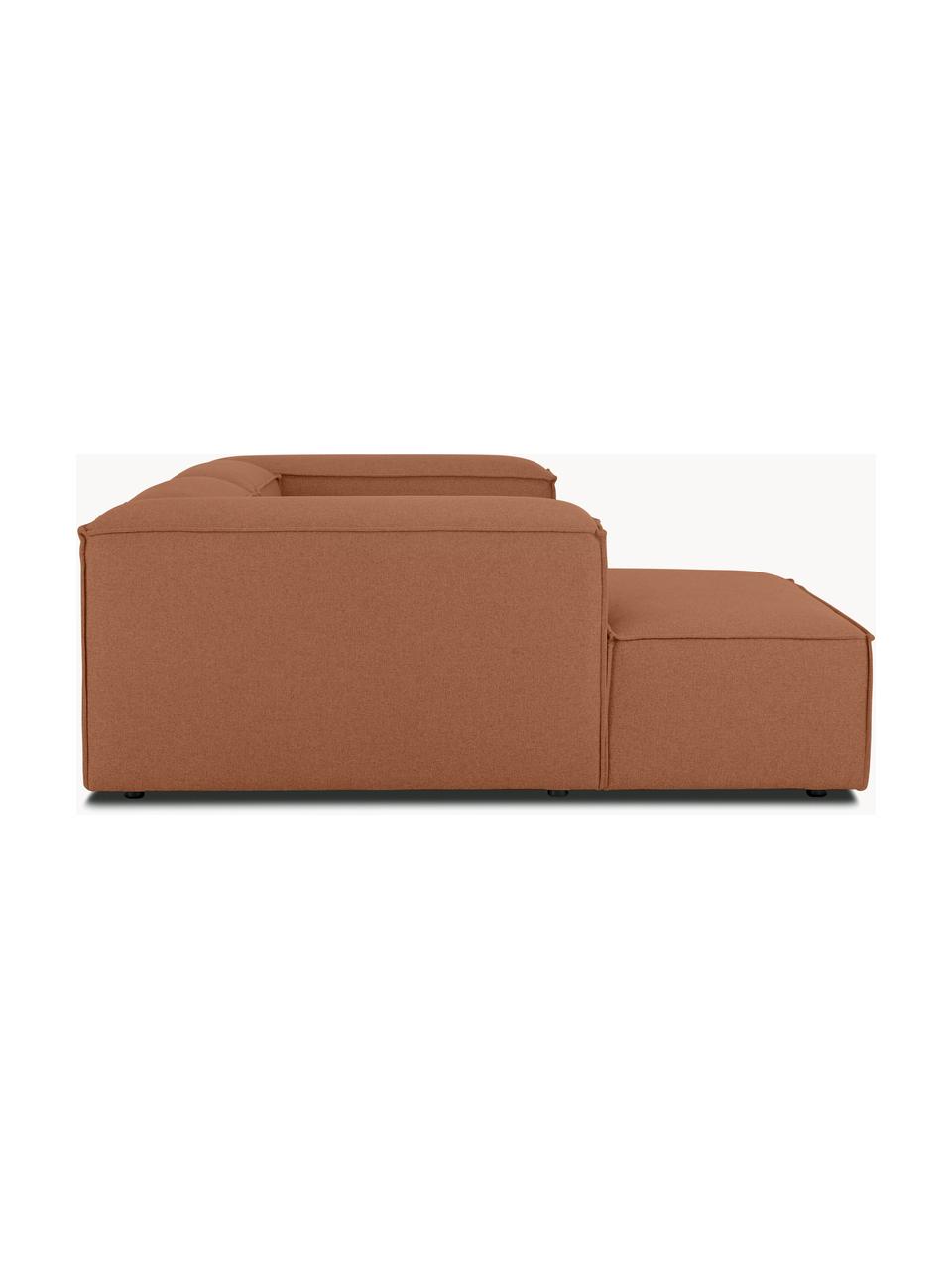 Modulares Ecksofa Lennon, Bezug: 100 % Polyester Der strap, Gestell: Massives Kiefernholz, Spe, Füße: Kunststoff Dieses Produkt, Webstoff Nougat, B 238 x T 180 cm, Eckteil links