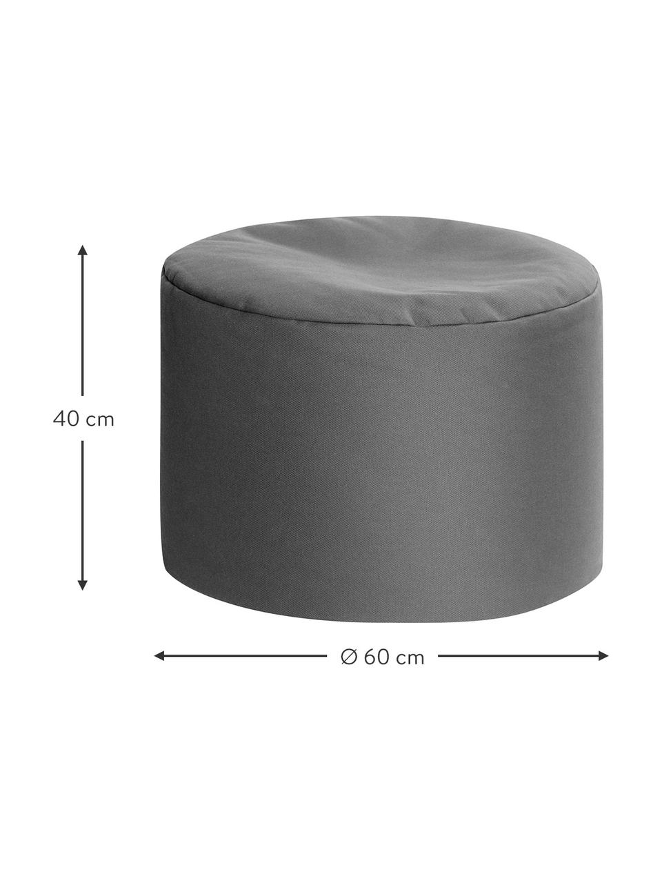 Pouf sacco da esterno-interno DotCom, Rivestimento: 100% poliacrilico Dralon , Grigio scuro, Ø 60 x Alt. 40 cm